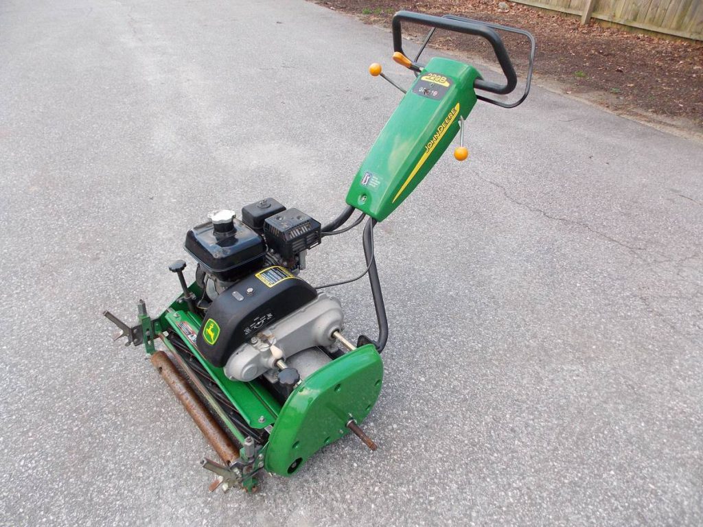 Used John Deere 220B Walk greens reel lawn mower - RonMowers