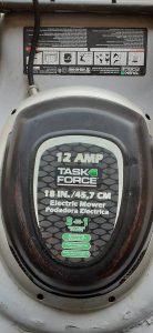 Used Task Force 12-Amp 18 inch cut electric lawn mower - RonMowers