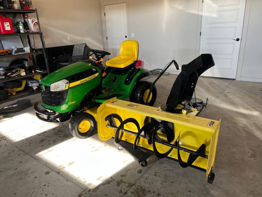 John Deere D130 Riding Lawn Mower & 44-inch Snow Blower - RonMowers