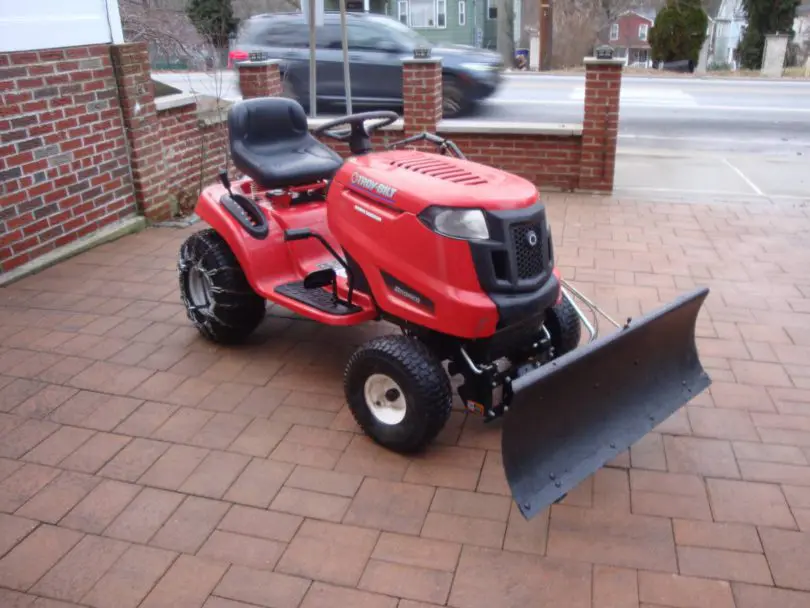 Snow plow for troy bilt riding lawn discount mower