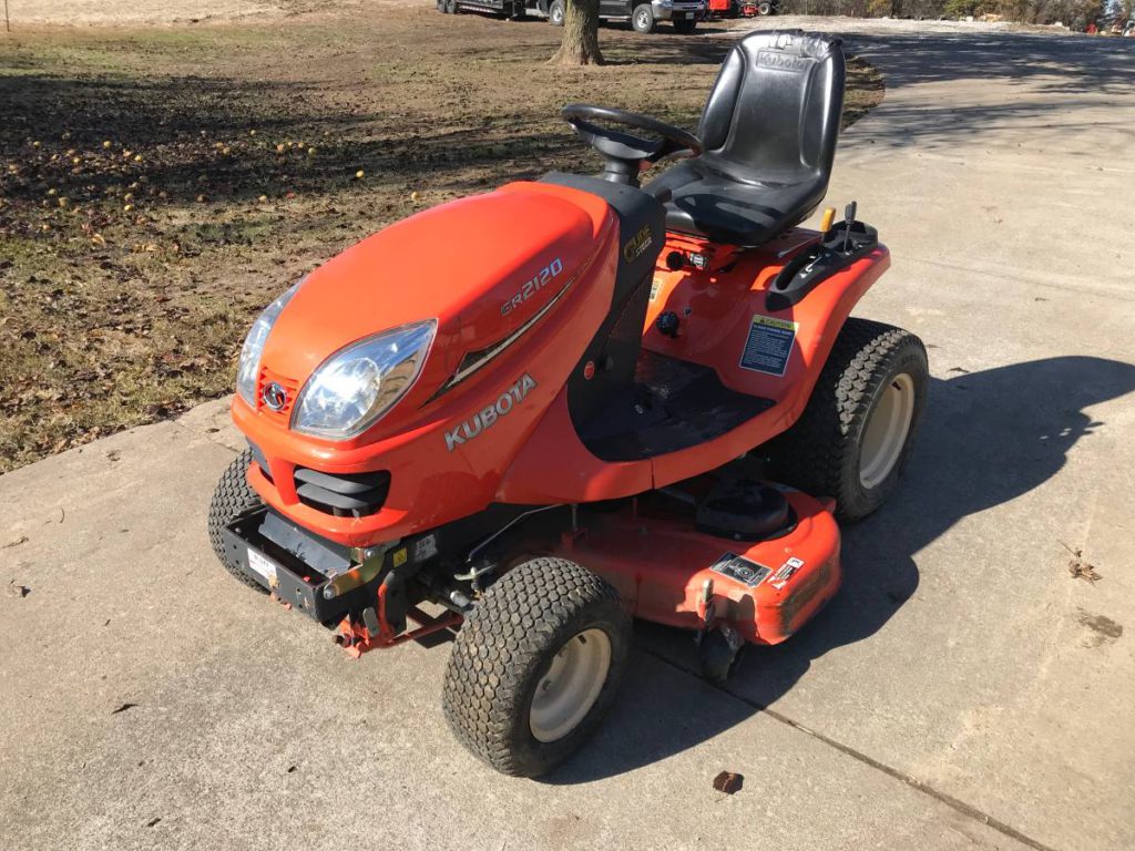 2012 Kubota GR2120 48” cut 21hp Diesel 4wd power steering riding lawn ...